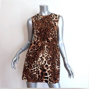 EUC Nanette Lepore Animal Print Sheath Mini Dress Size 2 Silk with Pockets